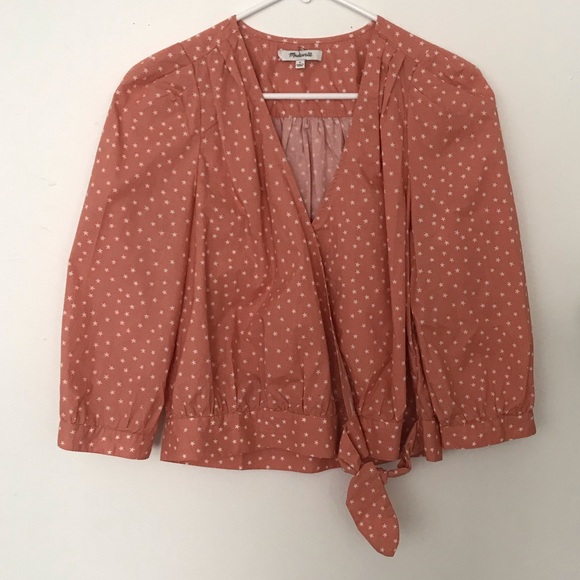 Madewell Tops - Madewell cropped polka dot blouse